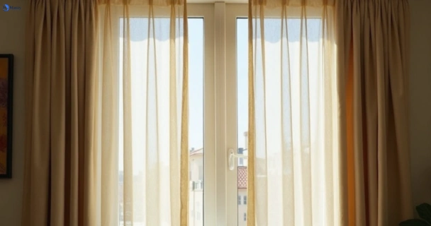 Dull dusty drapes in newington-vic before professional cleaning